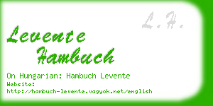 levente hambuch business card